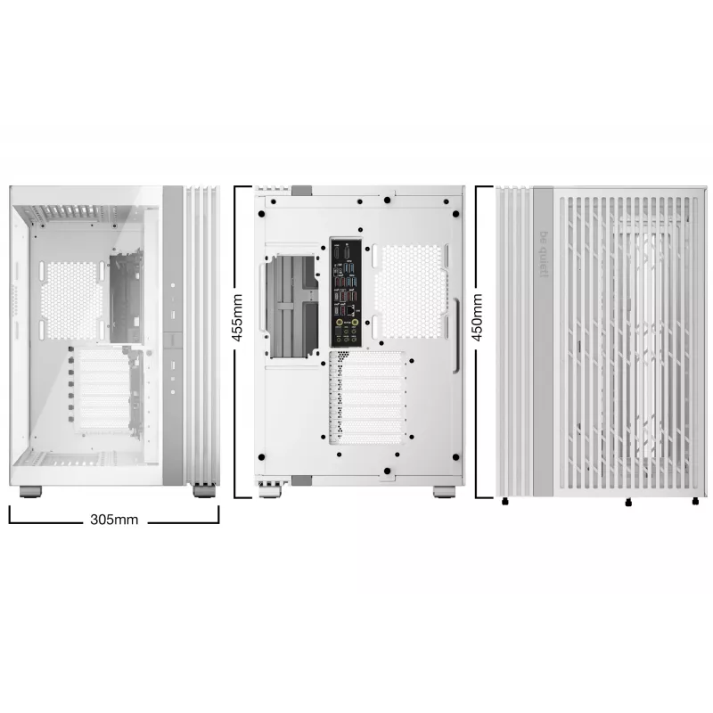 PC korpusas be quiet! LIGHT BASE 600 DX White Midi Tower, ATX/microATX/Mini-ATX, stiklinis šonas, RGB priekis, USB-C