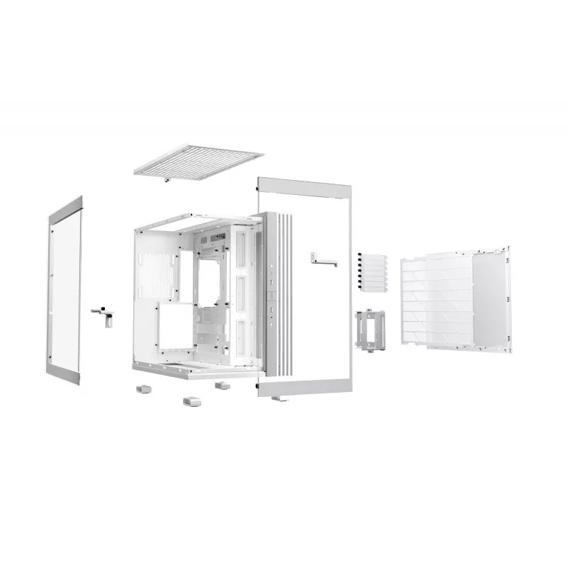 PC korpusas be quiet! LIGHT BASE 600 DX White Midi Tower, ATX/microATX/Mini-ATX, stiklinis šonas, RGB priekis, USB-C