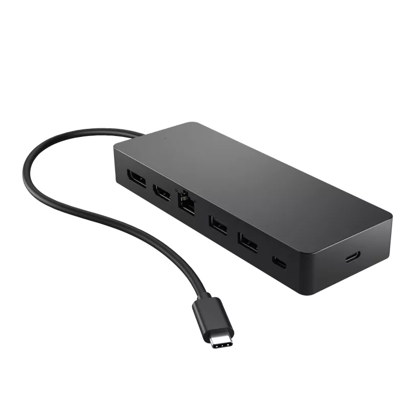 HP Universal USB-C Multiport Hub, laidinis, USB 3.2 Gen 2 (3.1 Gen 2) Type-C, 10,100,1000 Mbit/s, juoda, juoda, 4K Ultra HD