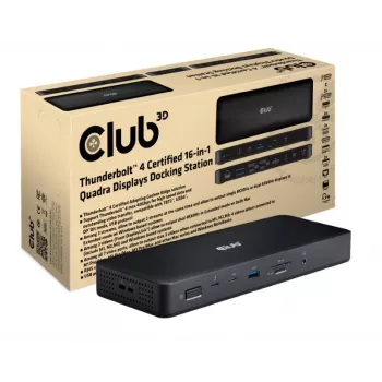 CLUB3D CSV-1583 nešiojamojo kompiuterio dokas/prievadų replikatorius Laidinis Thunderbolt 4 Juoda