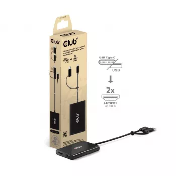 CLUB3D CSV-1475 vaizdo skirstytuvas USB Type-C 2x HDMI