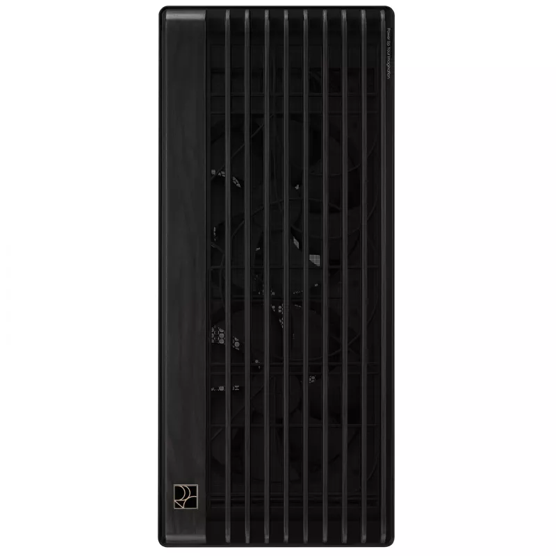 PC korpusas ASUS ProArt PA602 Wood Edition Midi Tower juoda – Mediena, ATX/EATX palaikymas, Grūdintas stiklas, 4×3,5 colio / 8×2,5 colio, GPU iki 450 mm