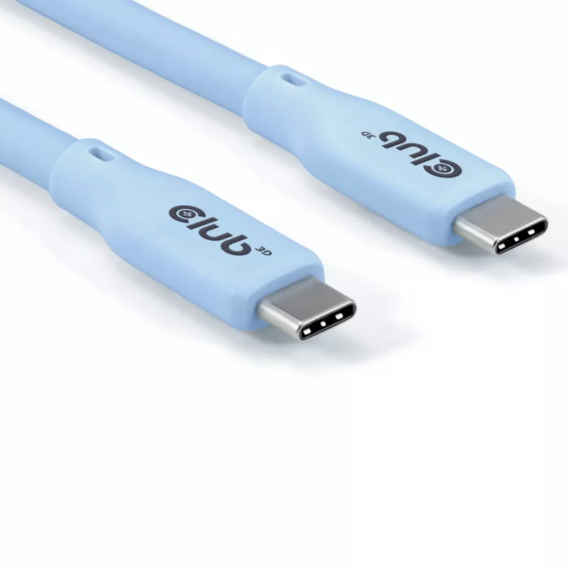 CLUB3D USB C laidas mėlynas, 2 m, USB C, USB C, USB4 Gen 2x2, 20 Gbit/s, mėlynas