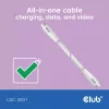 USB-C laidas CLUB3D CAC-3001 2 m USB4 Gen 3x2 baltas