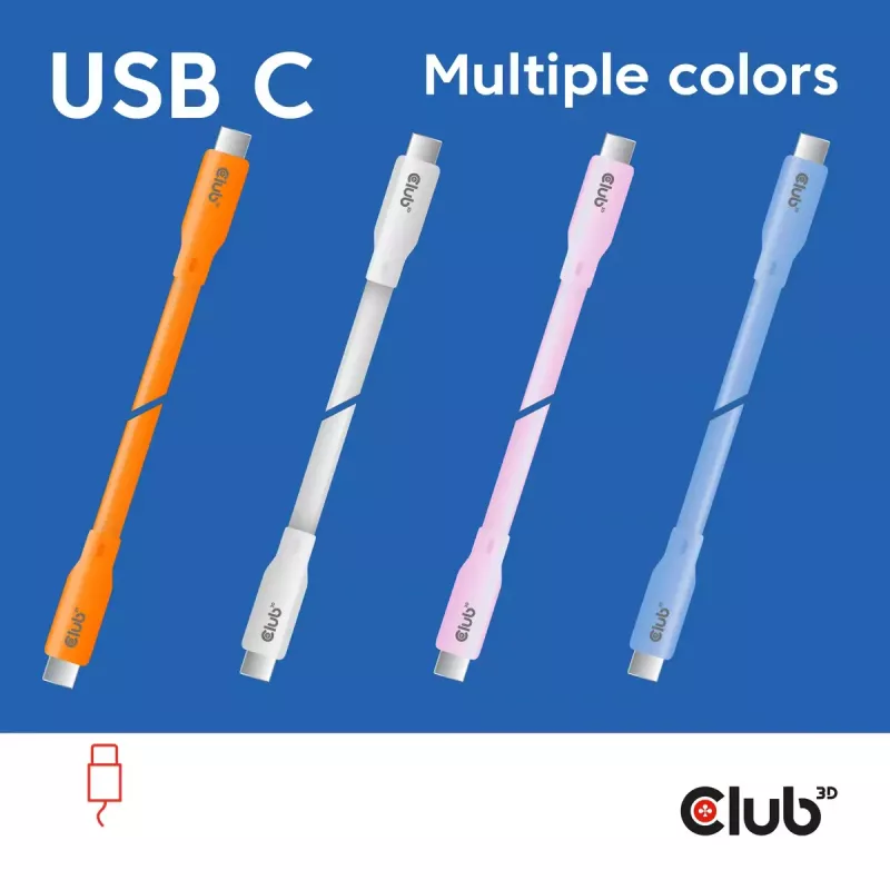 USB-C laidas CLUB3D CAC-3001 2 m USB4 Gen 3x2 baltas