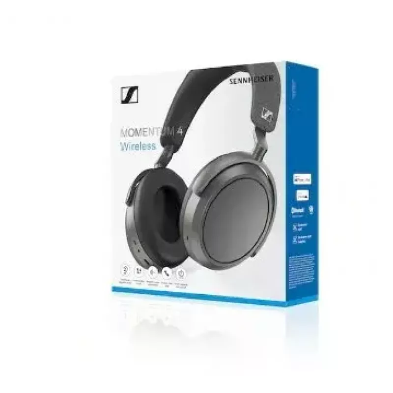 Sennheiser Momentum Wireless ausinės — Bluetooth 5.2, 20 h baterija, triukšmo mažinimas, 6–22000 Hz, grafito spalvos
