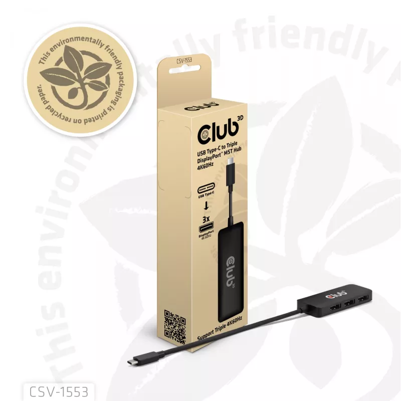 CLUB3D USB-C® į Triple DisplayPort™ 4K60Hz