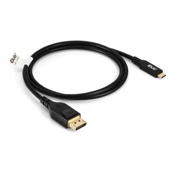 USB Type-C į DisplayPort 2.1 laidas, club 3d CAC-1559, dvipusis, VESA DP80 sertifikuotas, 1 m