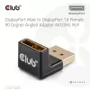 Adapter club 3d DisplayPort vyriška į DisplayPort 1.4 moteriška 90° kampuota, palaiko 4K@120Hz
