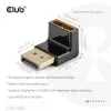 Adapter club 3d DisplayPort vyriška į DisplayPort 1.4 moteriška 90° kampuota, palaiko 4K@120Hz