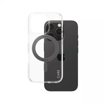 PanzerGlass CARE™ by ® Dėklas Skaidrus su Juodu Stovu ir MagSafe iPhone 16 Pro