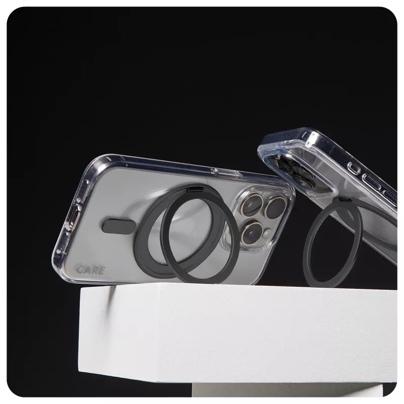 PanzerGlass CARE™ by ® Dėklas Skaidrus su Juodu Stovu ir MagSafe iPhone 16 Pro