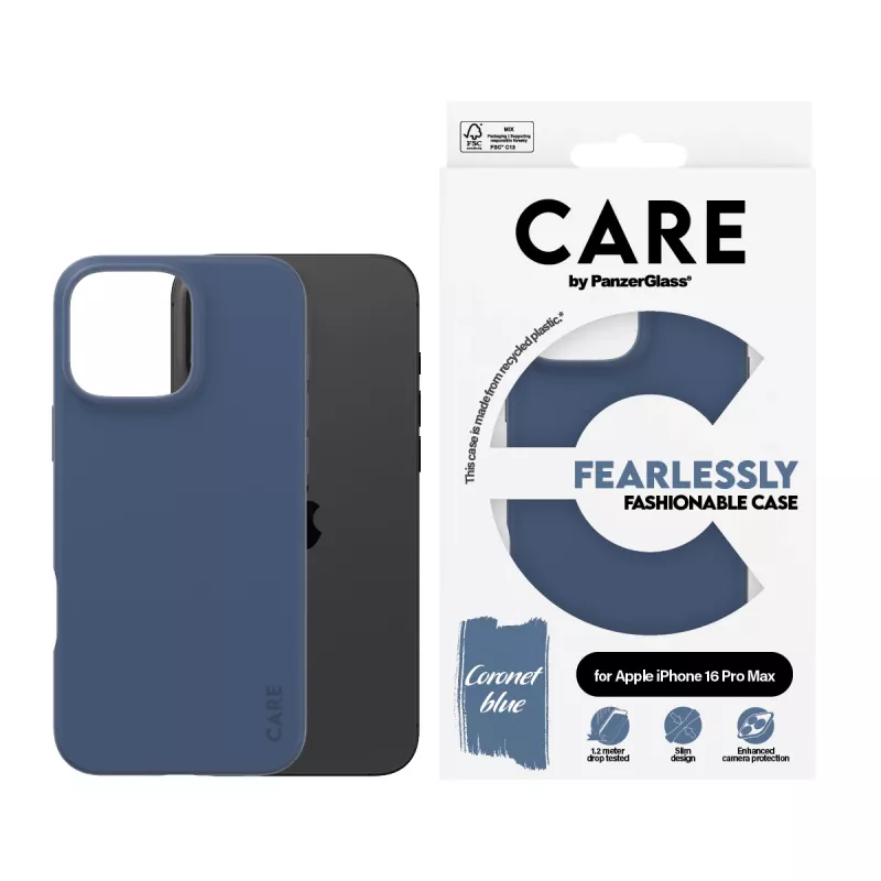 Cover PanzerGlass CARE by madingas dėklas Blue iPhone 16 Pro Max Transparent