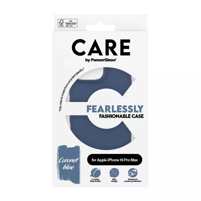 Cover PanzerGlass CARE by madingas dėklas Blue iPhone 16 Pro Max Transparent