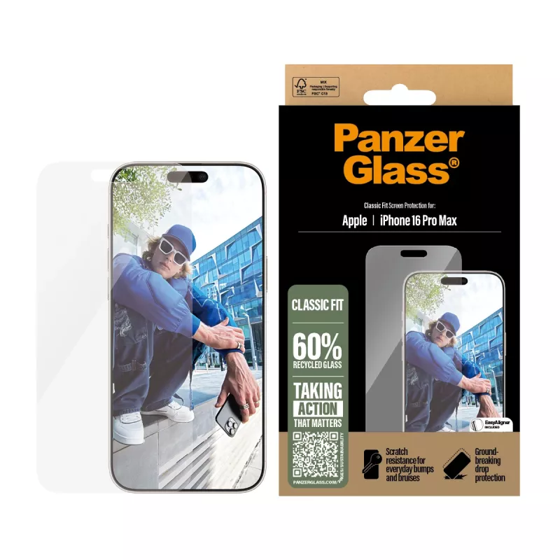 PanzerGlass® Ekrano apsauga iPhone 16 Pro Max | Classic Fit