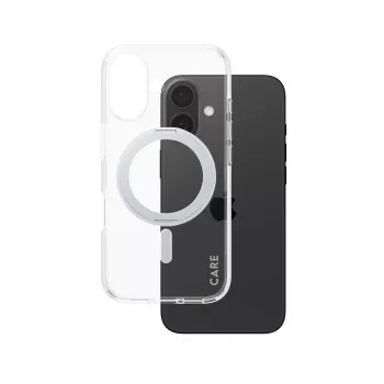 PanzerGlass CARE™ by ® Dėklas permatomas su sidabriniu stovu ir MagSafe iPhone 16