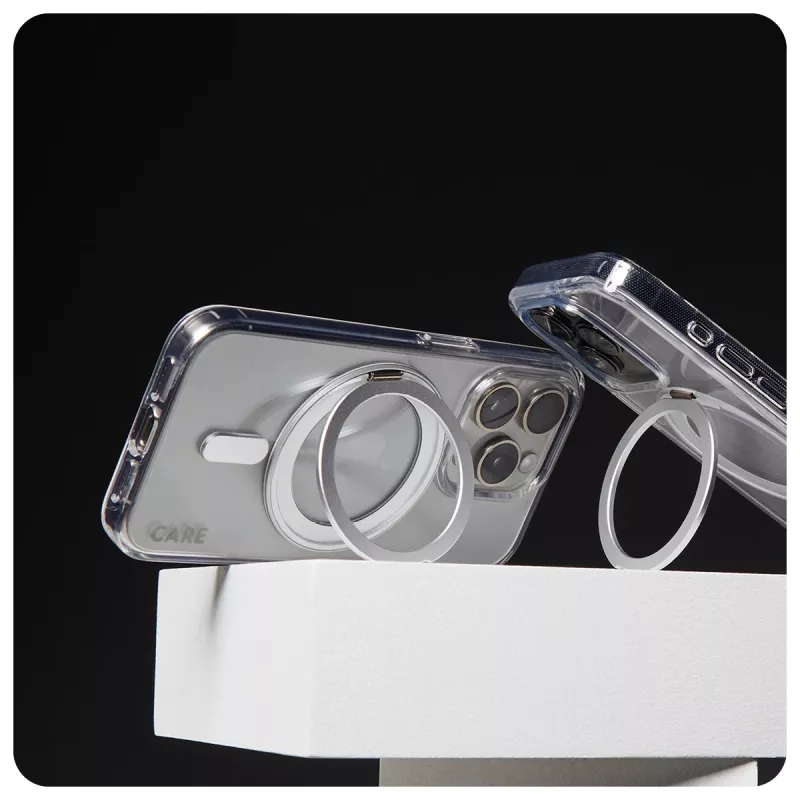 PanzerGlass CARE™ by ® Dėklas permatomas su sidabriniu stovu ir MagSafe iPhone 16