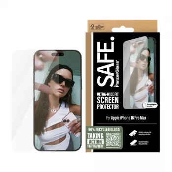 PanzerGlass SAFE. by ® iPhone 16 Pro Max ekrano apsauga | Ultra-Wide Fit