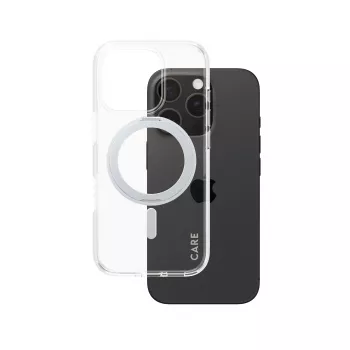 PanzerGlass CARE™ by ® Dėklas Skaidrus su Sidabriniu Stoveliu ir MagSafe iPhone 16 Pro