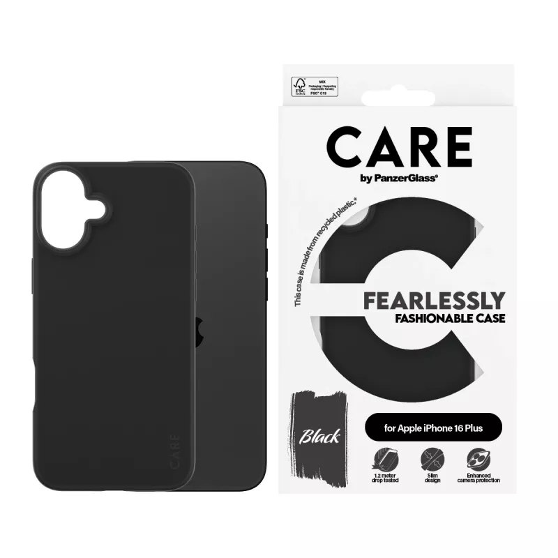 PanzerGlass CARE™ by ® dėklas juodas iPhone 16 Plus