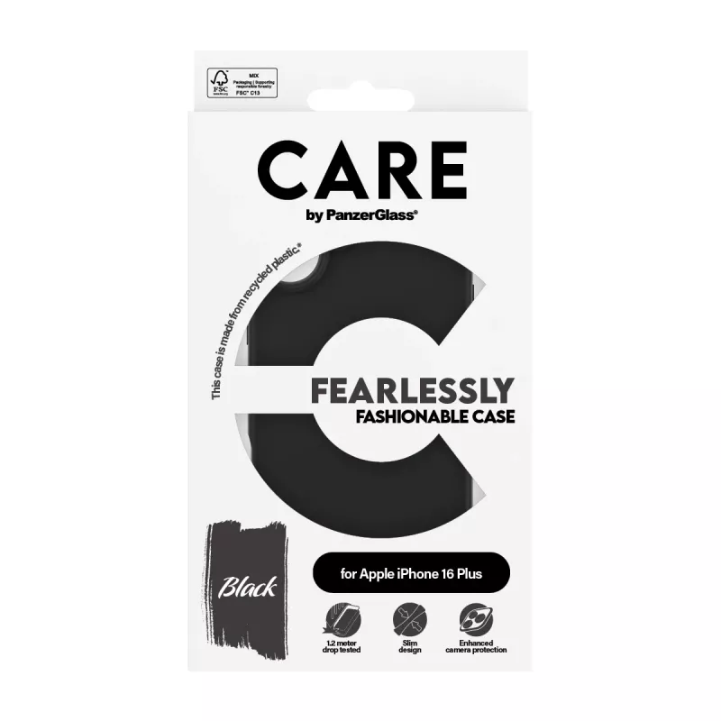 PanzerGlass CARE™ by ® dėklas juodas iPhone 16 Plus