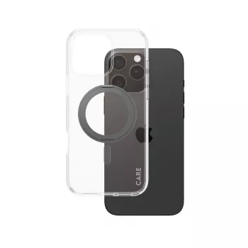PanzerGlass CARE™ by ® Dėklas Skaidrus su Juodu Stovu ir MagSafe iPhone 16 Pro Max