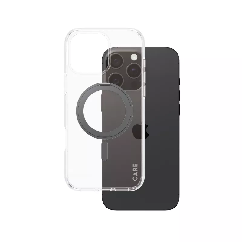 PanzerGlass CARE™ by ® Dėklas Skaidrus su Juodu Stovu ir MagSafe iPhone 16 Pro Max