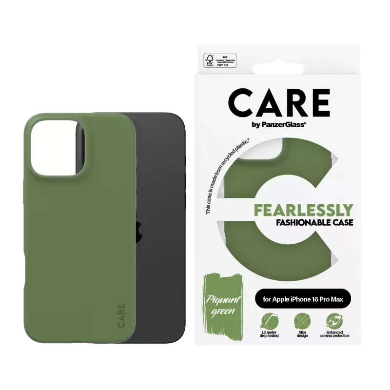 Cover PanzerGlass CARE by ® madingas dėklas Green iPhone 16 Pro Max