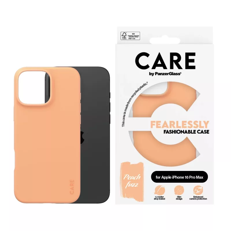 Cover PanzerGlass CARE by madingas dėklas Peachy iPhone 16 Pro Max Transparent