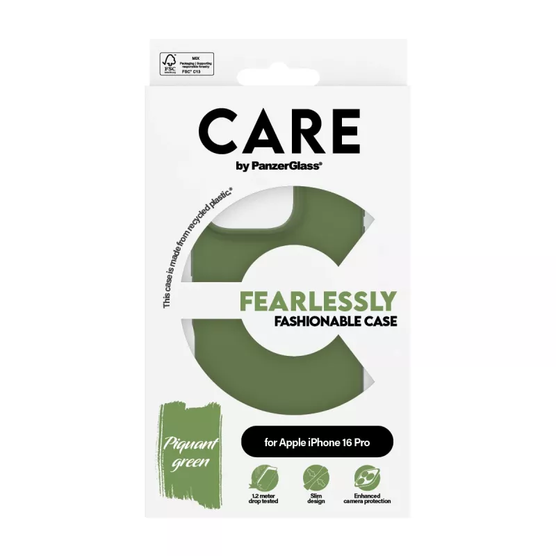 Cover PanzerGlass CARE by ® madingas dėklas Green iPhone 16 Pro