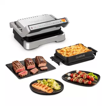 Kontaktinė kepsninė Tefal OptiGrill 4in1 GC774D30 juoda sidabrinė stačiakampė