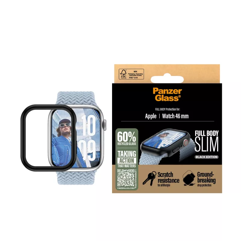 Ekrano apsauga PanzerGlass Snappie Full Body plonas Juoda Apple Watch Series 10 46mm