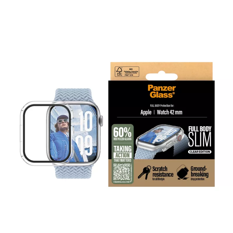 PanzerGlass ekrano apsauga Snappie Full Body Slim permatoma Apple Watch 41mm '24