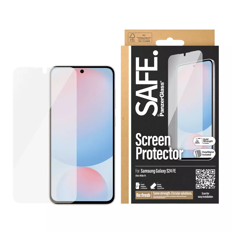 PanzerGlass SAFE. by ® Samsung Galaxy S24 FE ekrano apsauga | Ultra-Wide Fit su EasyAligner