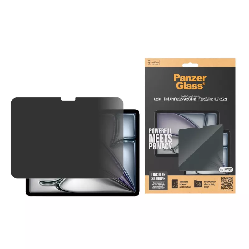 PanzerGlass ® Privatumo ekrano apsauga iPad Air 11'' (2024-2025) | iPad 11 col. (2025) | iPad 10.9'' (2022) | Itin platus pritaikymas