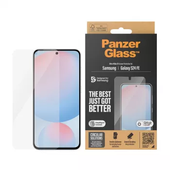 PanzerGlass® ekrano apsauga, skirta Samsung Galaxy S24 FE | Ultra-Wide Fit su EasyAligner