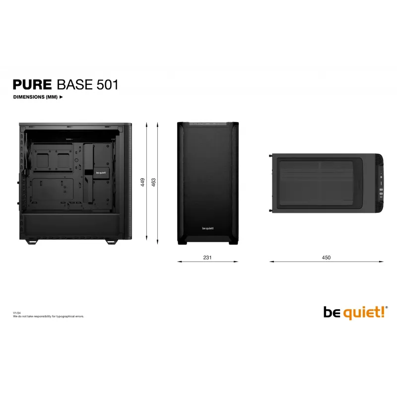 PC Case be quiet! PURE BASE 501 Black Midi Tower