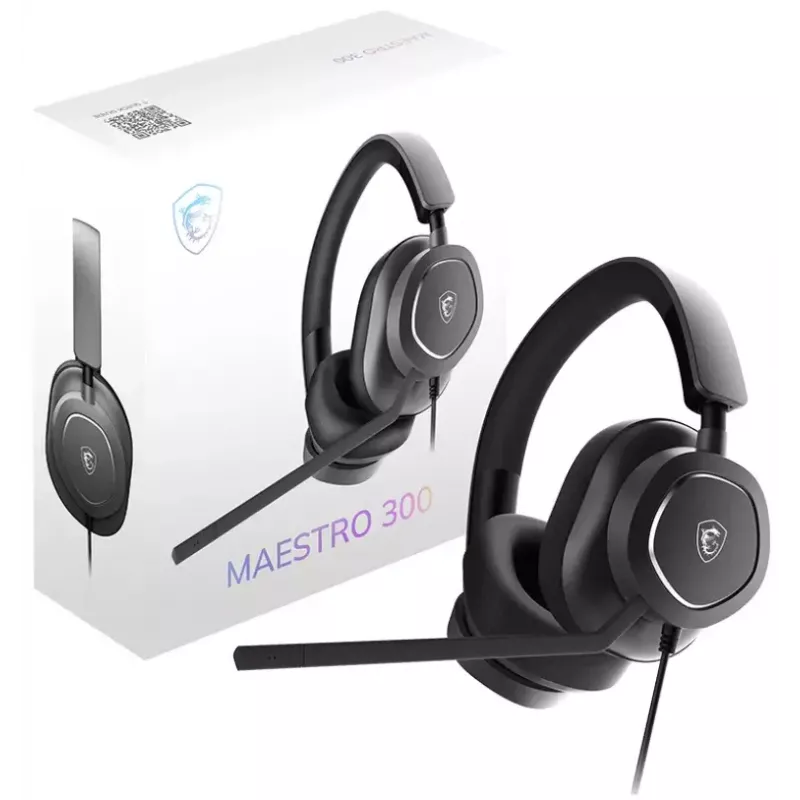 MSI Maestro 300 ausinės, laidinės, galvos lankas, žaidimams, USB Type-C / USB Type-A, juodos