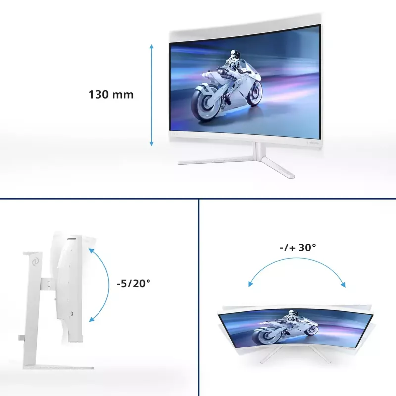 Philips Evnia 5000 27M2C5501/00 kompiuterio monitorius 68,6 cm (27 colių) 2560 x 1440 pikselių Quad HD LCD Baltas