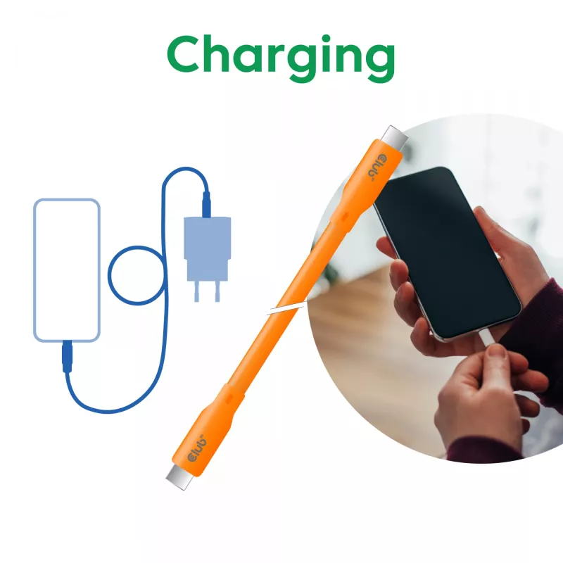 CLUB3D Kabel / Adapter USB kabelis USB4 Gen 2x2 2 m USB C oranžinis