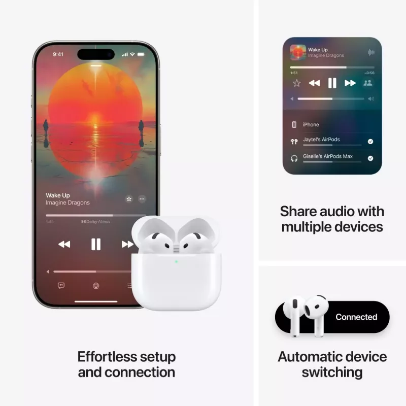 Ausinės Apple AirPods 4 kartos aktyvus triukšmo slopinimas