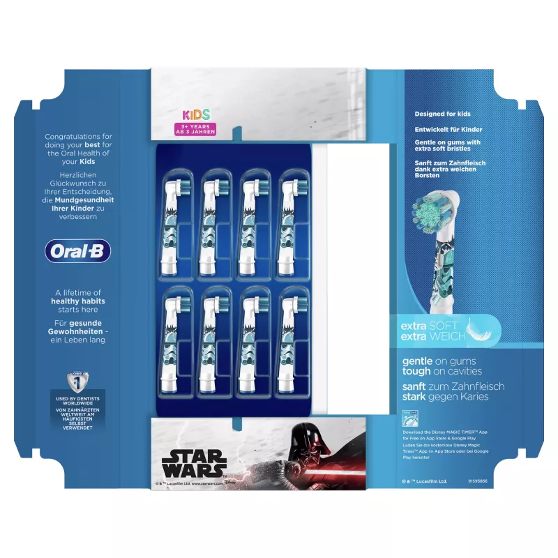 Oral-B Kids 81748450 dantų šepetėlio galvutė 8 vnt. Įvairiaspalvė