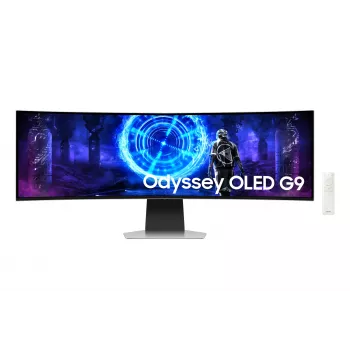 Samsung G95SD kompiuterio monitorius 124,5 cm (49 colių) 5120 x 1440 pikselių Dual QHD OLED sidabrinis