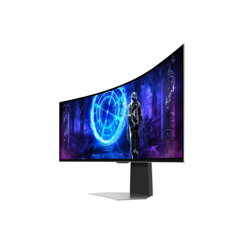 Samsung G95SD kompiuterio monitorius 124,5 cm (49 colių) 5120 x 1440 pikselių Dual QHD OLED sidabrinis