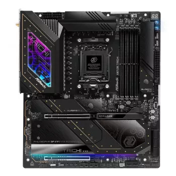 Pagrindinė plokštė ASRock X870E Taichi — AMD X870E, Socket AM5, Extended ATX, DDR5, 4 DIMM, iki 256GB, Wi‑Fi 7, 5Gb LAN