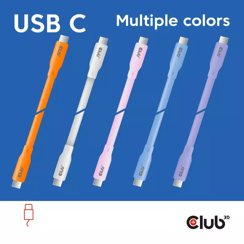 USB C laidas CLUB3D CAC-3004 2m violetinis