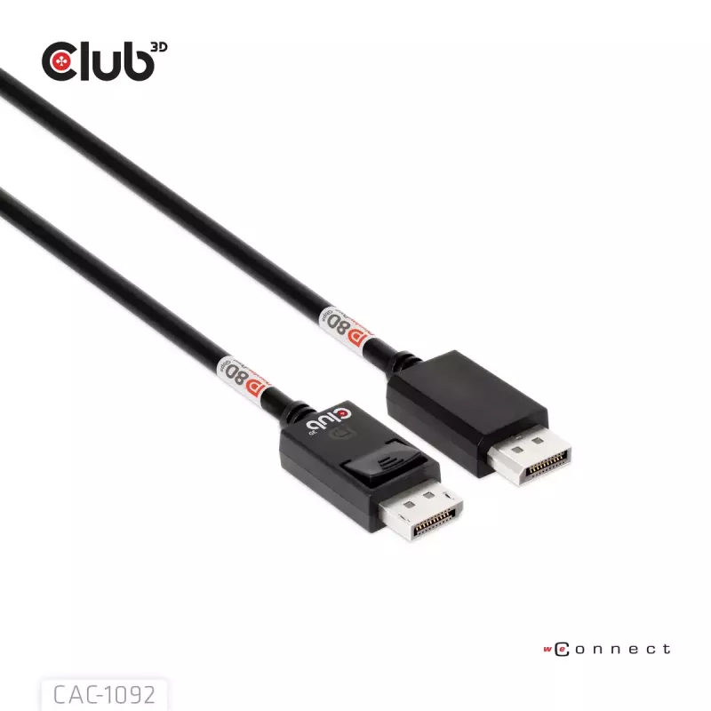 CLUB3D DisplayPort™ 2.1 Bi-Directional VESA DP80 Certified kabelis 4K240Hz, 8K60Hz or 10K60Hz M/M 1.6m/5.25ft