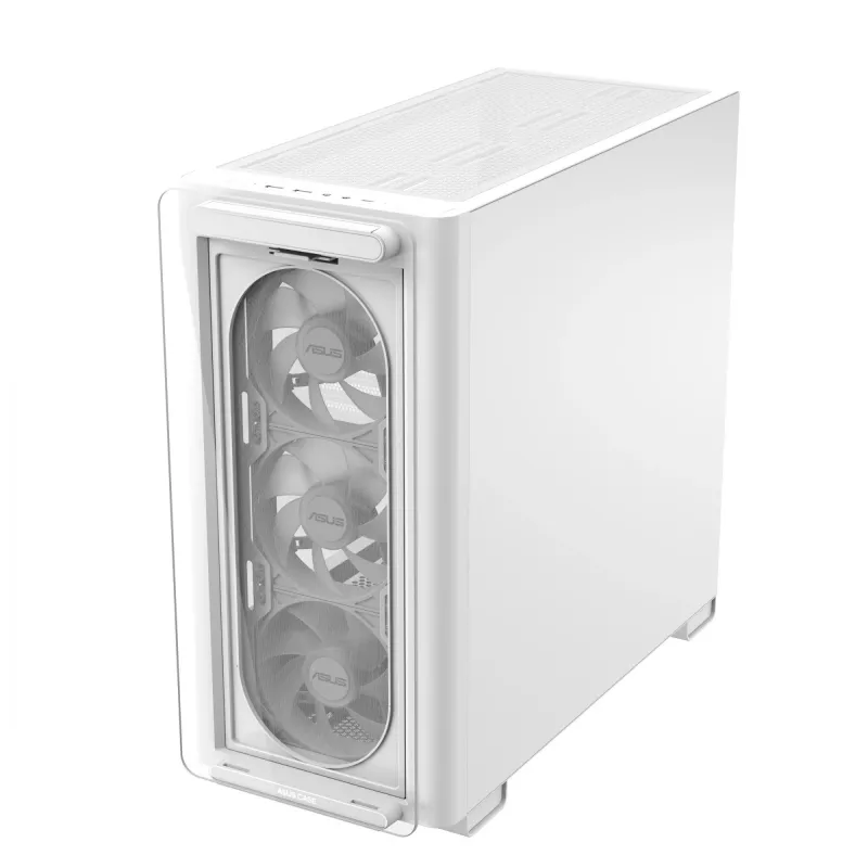 ASUS A23 PLUS TG ARGB WHITE, PC, Balta, micro ATX, Mini-ITX, Multi, 16,5 cm, 38 cm