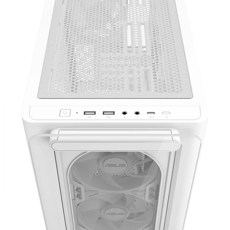 ASUS A23 PLUS TG ARGB WHITE, PC, Balta, micro ATX, Mini-ITX, Multi, 16,5 cm, 38 cm