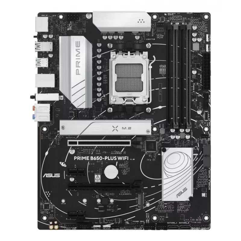 Motininė plokštė ASUS PRIME B650-PLUS WIFI ATX — AMD B650, Socket AM5, DDR5, 4 DIMM, 192 GB, Wi‑Fi 6E, 2.5Gb LAN